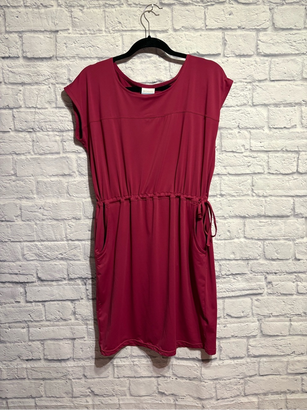 Columbia Drawstring Waist Dress in Berry Pink Medium